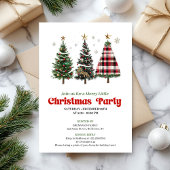 Artistic leopard and buffalo Christmas tree invite Kaart
