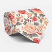 Artistic Menswear Ties Rose Floral Stropdas (Opgerold)
