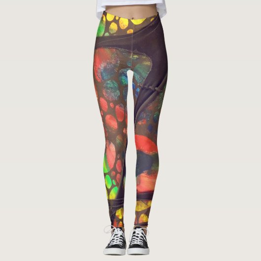 Artistic painting and collage legging pants (Devant)