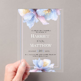 Artistic Pastel Botanical Florals Wedding Acryl Uitnodigingen