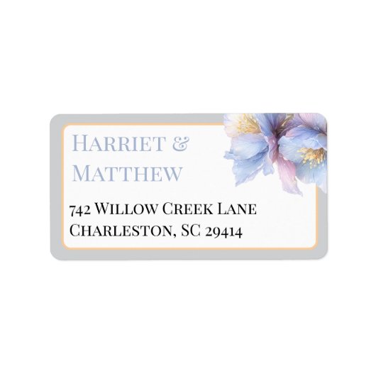 Artistic Pastel Botanical Florals Wedding Etiket (Voorkant)