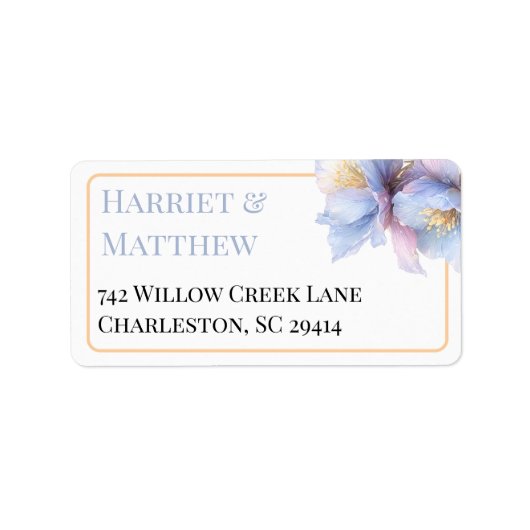 Artistic Pastel Botanical Florals Wedding Etiket (Voorkant)