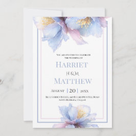 Artistic Pastel Botanical Florals Wedding Kaart