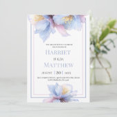 Artistic Pastel Botanical Florals Wedding Kaart (Staand voorkant)