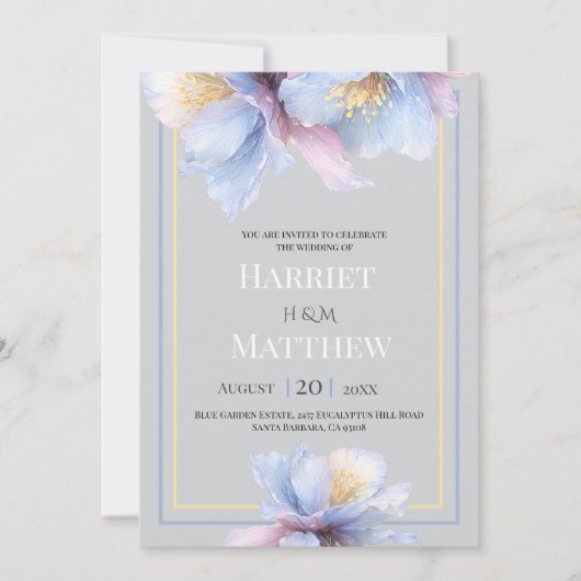 Artistic Pastel Botanical Sublime Florals Wedding Kaart (Voorkant)