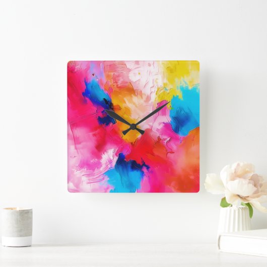  artistic patches  - modern vierkante klok (Huis)