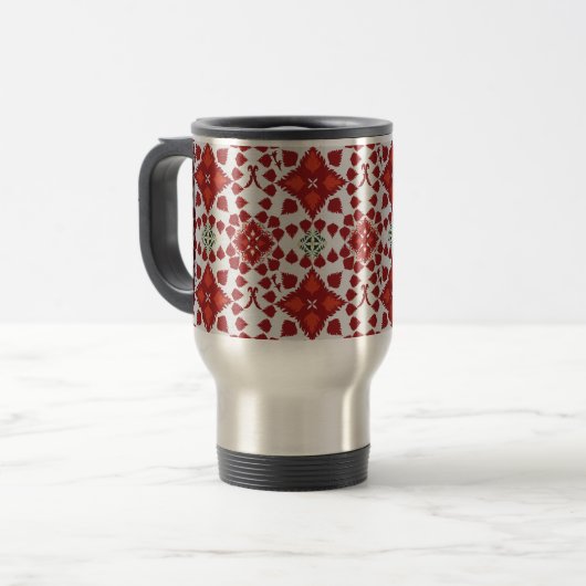 Artistic Pattern Coffee Mug – Stylish Kitchenware Reisbeker (Voorkant links)