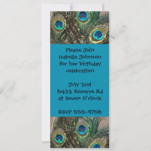 Artistic Peacock Feather Birthday Kaart