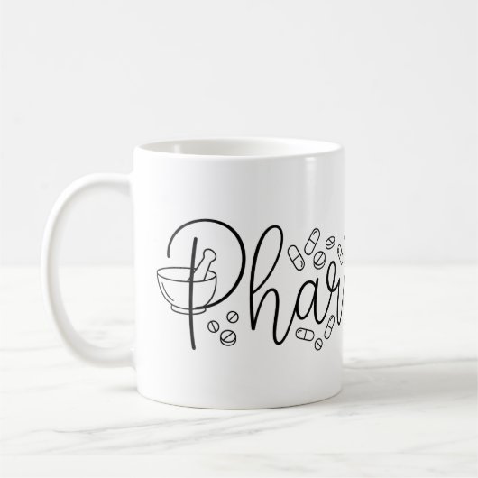 Artistic Pharmacist Typography Mug Koffiemok (Links)