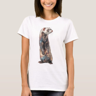 Artistic Rainbow Ferret Portrait Women T-shirt