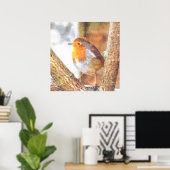 Artistic Robin Redborst Perched Poster (Thuiskantoor)