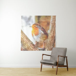 Artistic Robin Redborst Perched Wandkleed