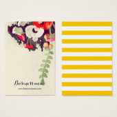 Artistic Rouge Floral Arrière - plan Elevage Carte (Devant & derrière)