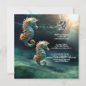 Artistic Seahorses Ocean Vrijgezellenfeest Kaart (Achterkant)