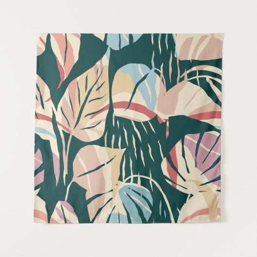 Artistic seamless pattern with abstract leaves. Mo Wandkleed (Voorkant)