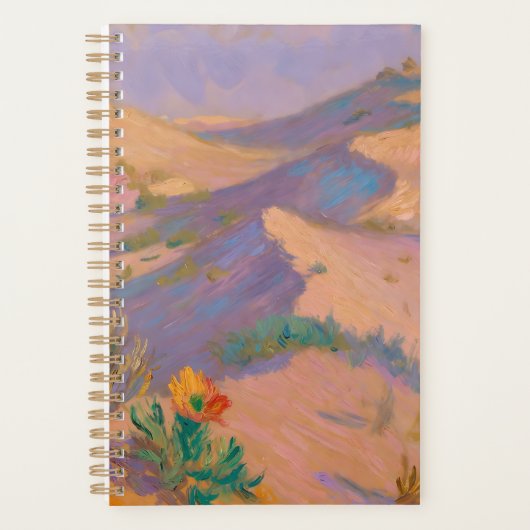 Artistic spiral notebook with desert drawings  planner (Voorkant)