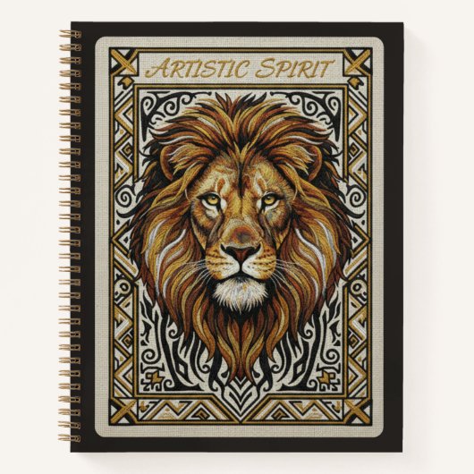 Artistic Spirit Embroidered Lion King Journal (Devant)
