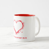 Artistic Splatter Heart Valentine’s Day Coffee Mug (Devant droit)