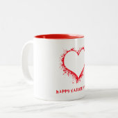 Artistic Splatter Heart Valentine’s Day Coffee Mug (Devant gauche)