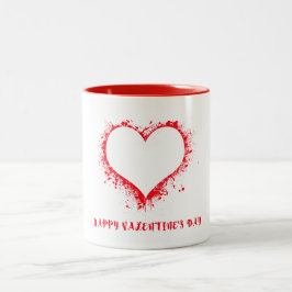 Artistic Splatter Heart Valentine’s Day Coffee Mug Tweekleurige Koffiemok
