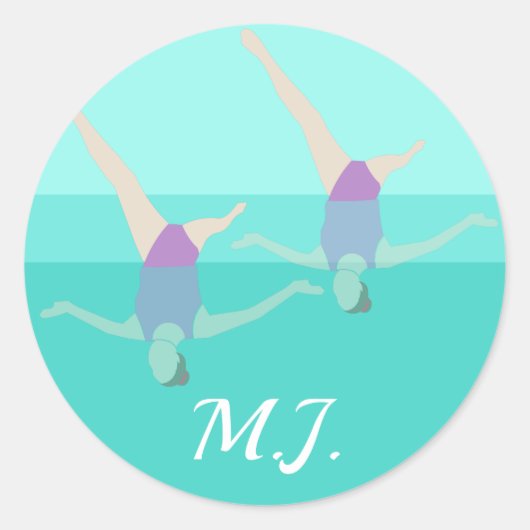 Artistic Swimming Ronde Sticker (Voorkant)