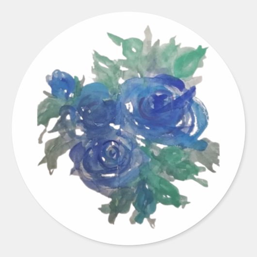 Artistic Touch: Blue Roos Design Sticker (Voorkant)