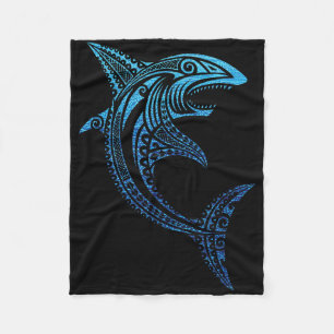 Artistic Tribal Shark Polynesische Tattoo Hawaiian Fleece Deken