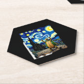 Artistic Turtle Shirt  Starry Night Turtle (1) Kartonnen Onderzetters (Schuin)