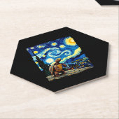 Artistic Turtle Shirt Starry Night Turtle (2) Kartonnen Onderzetters (Schuin)