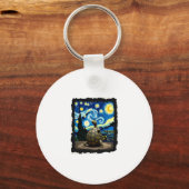 Artistic Turtle Shirt Starry Night Turtle (2) Sleutelhanger (Voorkant)