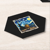 Artistic Turtle Shirt  Starry Night Turtle (3) Kartonnen Onderzetters (Schuin)