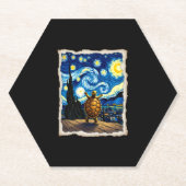Artistic Turtle Shirt  Starry Night Turtle (3) Kartonnen Onderzetters (Voorkant)