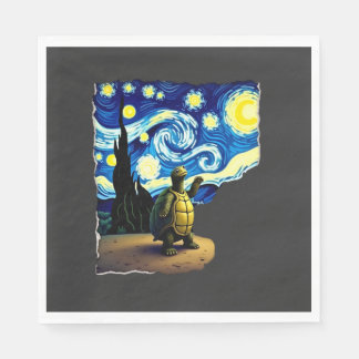 Artistic Turtle Shirt  Starry Night Turtle (4) Servet