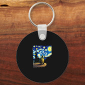 Artistic Turtle Shirt Starry Night Turtle (4) Sleutelhanger (Voorkant)