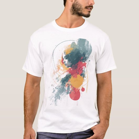 Artistic Unisex T-shirt - Vibrant Abstract Design (Devant)
