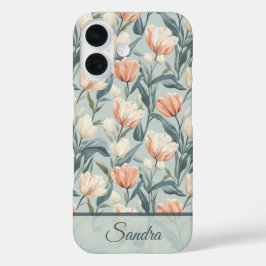 Artistic Valentine Gift Tulip Name iPhone 16 Hoesje