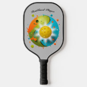 Artistiek Abstract Kleurrijk personaliseren Pickleball Paddle (Voorkant)