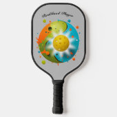 Artistiek Abstract Kleurrijk personaliseren Pickleball Paddle (Achterkant)