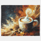 Artistiek Abstract koffiekopje Fleece Deken (Voorkant (Horizontaal))