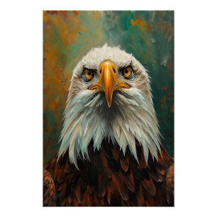 Artistiek adelaarsportret - Levendig olieverfschil Perfect Poster