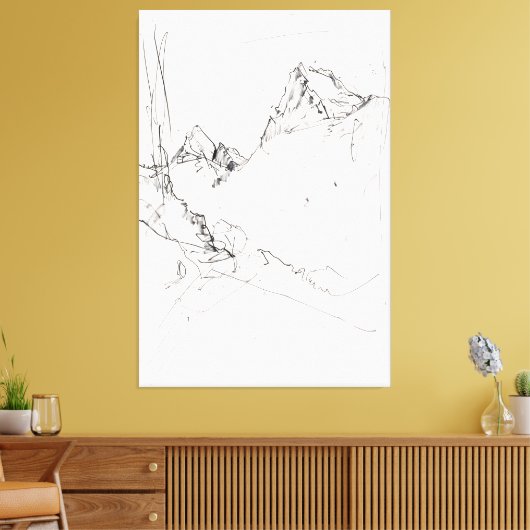 Artistiek berglandschap - Premium Canvas Afdruk (Insitu (Woonkamer))