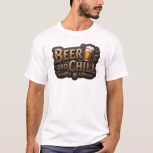 Artistiek BIER EN CHILL T-shirtontwerp T-shirt