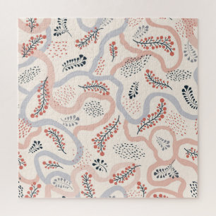 Artistiek bloemenpatroon, sierlijke herfstdecor. legpuzzel