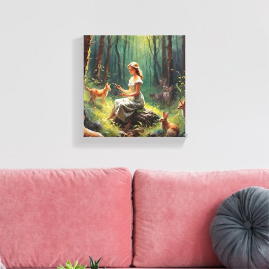 Artistiek doek (licht) canvas afdruk (Insitu (Woonkamer))