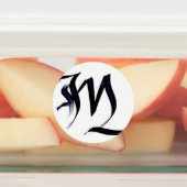 Artistiek Elegant Monogram Kalligrafie Letter "M" Labels (Aangebracht)