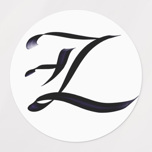 Artistiek Elegant Monogram Kalligrafie Letter "Z." Labels (Design 1)