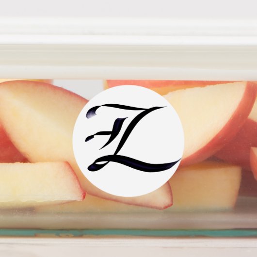 Artistiek Elegant Monogram Kalligrafie Letter "Z." Labels (Aangebracht)