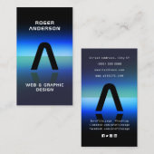 Artistiek futuristisch monogram visitekaartje (Voorkant / Achterkant)
