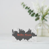 Artistiek Geborsteld Grijs Krabbel Marmer Visitekaartje (Staand voorkant)