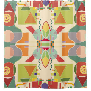Artistiek Geometrisch: Kleurrijk Naadloos Patroon Douchegordijn